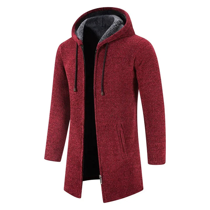 Moris - Mittellange Fleecejacke mit Kapuze